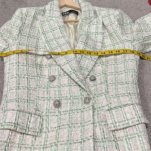 Zara Tweed Double Breasted Texture Blazer Jacket - Picture 11 of 13